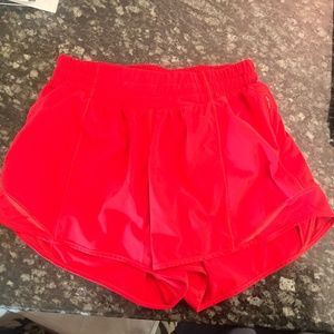 Lululemon Size 6, 4 inch hottie hot red shorts